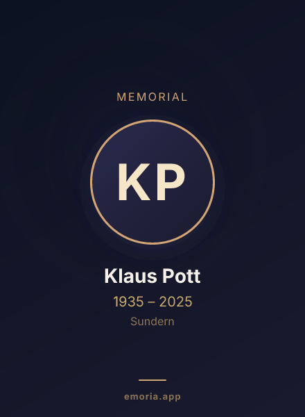 Memorial portrait of Klaus Pott