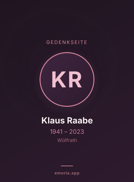 Gedenkportrait von Klaus Raabe