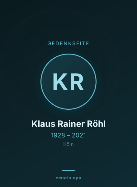 Gedenkportrait von Klaus Rainer Röhl
