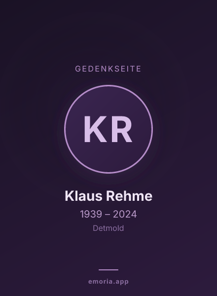 Gedenkportrait von Klaus Rehme