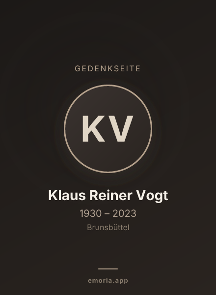 Gedenkportrait von Klaus Reiner Vogt