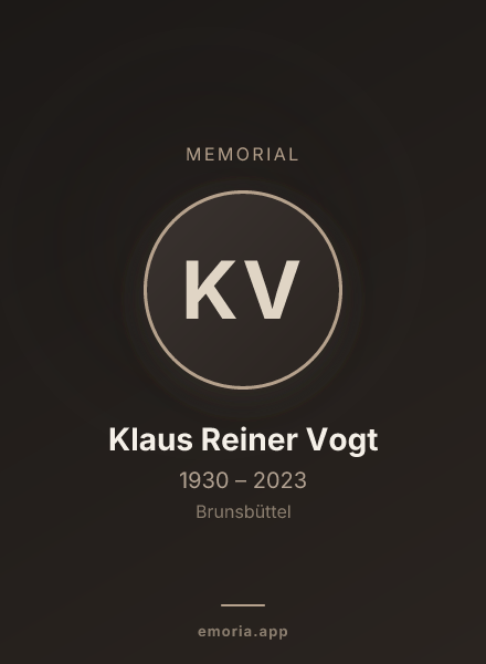 Memorial portrait of Klaus Reiner Vogt