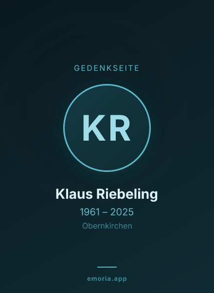 Gedenkportrait von Klaus Riebeling