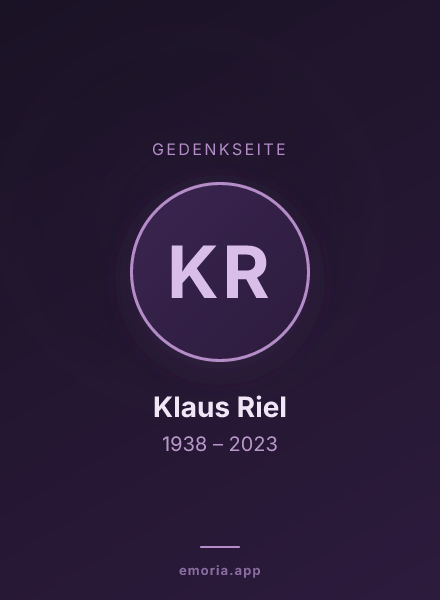 Gedenkportrait von Klaus Riel