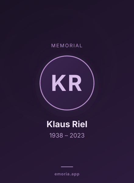 Memorial portrait of Klaus Riel