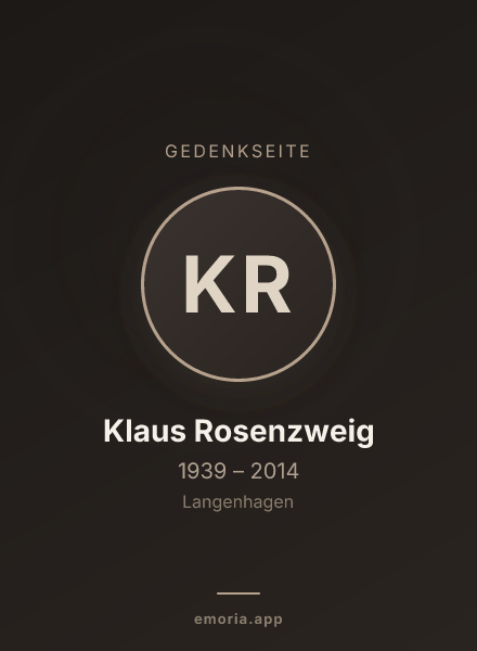 Gedenkportrait von Klaus Rosenzweig