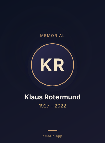 Memorial portrait of Klaus Rotermund