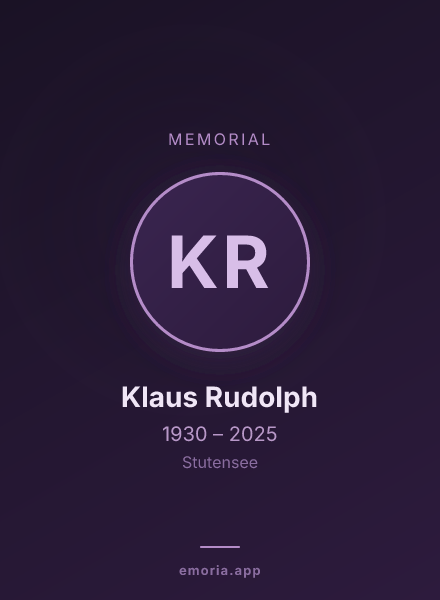 Memorial portrait of Klaus Rudolph