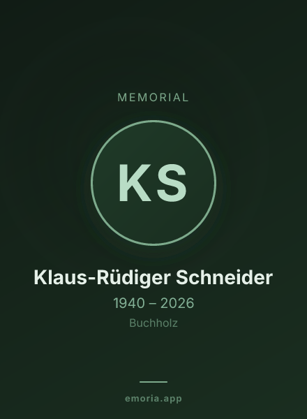 Memorial portrait of Klaus-Rüdiger Schneider