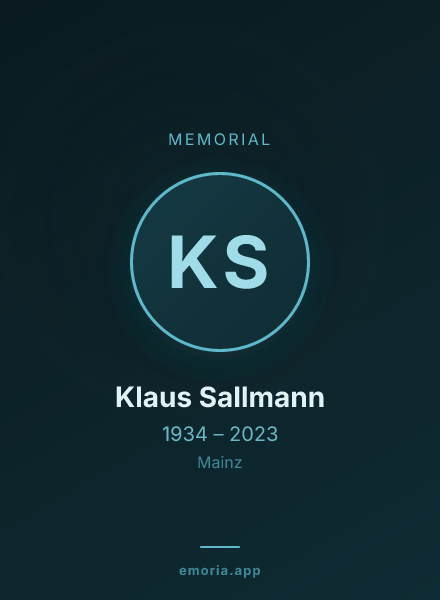 Memorial portrait of Klaus Sallmann