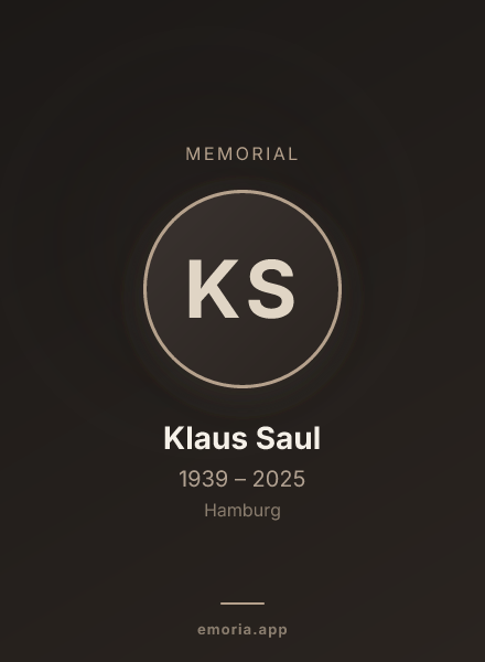 Memorial portrait of Klaus Saul