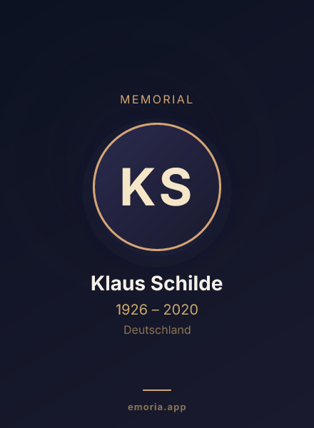 Memorial portrait of Klaus Schilde