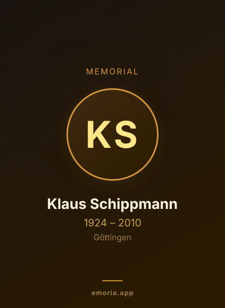 Memorial portrait of Klaus Schippmann