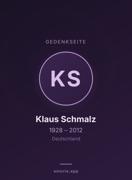 Gedenkportrait von Klaus Schmalz