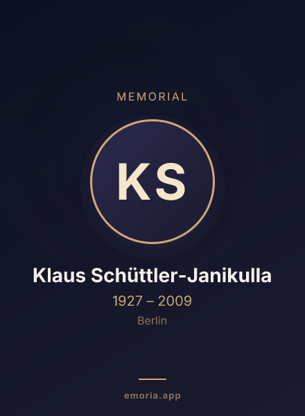Memorial portrait of Klaus Schüttler-Janikulla