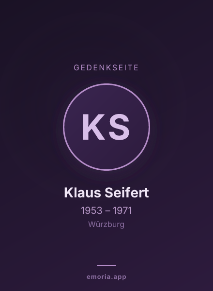 Gedenkportrait von Klaus Seifert