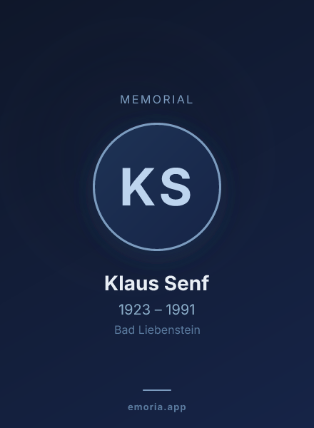 Memorial portrait of Klaus Senf