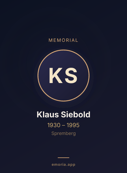Memorial portrait of Klaus Siebold