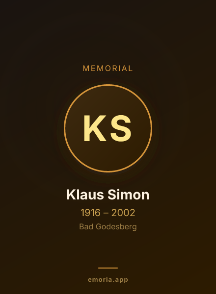 Memorial portrait of Klaus Simon