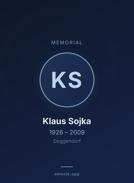 Memorial portrait of Klaus Sojka
