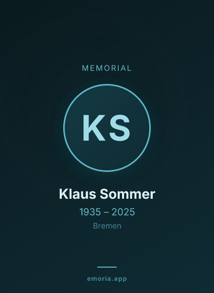 Memorial portrait of Klaus Sommer
