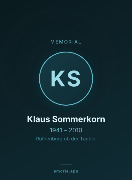 Memorial portrait of Klaus Sommerkorn