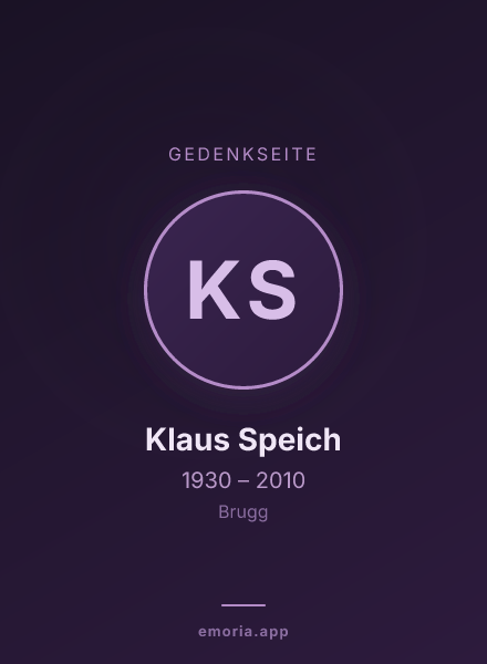 Gedenkportrait von Klaus Speich