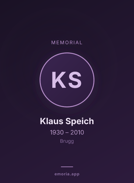 Memorial portrait of Klaus Speich