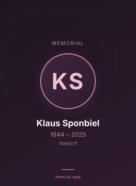 Memorial portrait of Klaus Sponbiel
