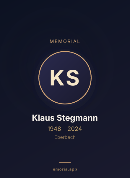 Memorial portrait of Klaus Stegmann