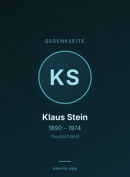 Gedenkportrait von Klaus Stein