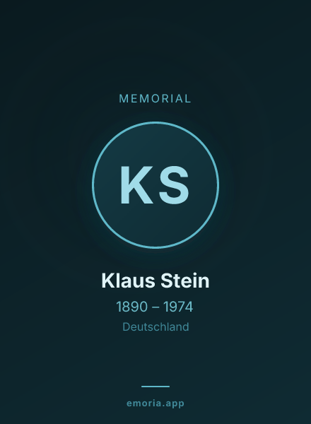 Memorial portrait of Klaus Stein