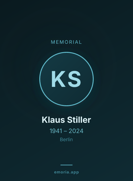 Memorial portrait of Klaus Stiller