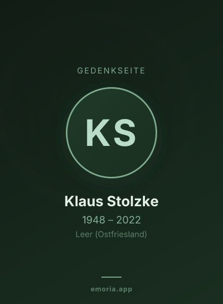 Gedenkportrait von Klaus Stolzke