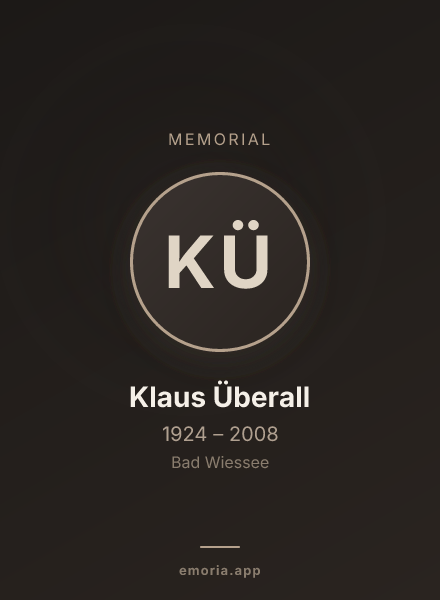 Memorial portrait of Klaus Überall