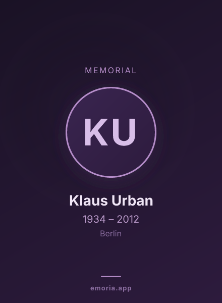 Memorial portrait of Klaus Urban