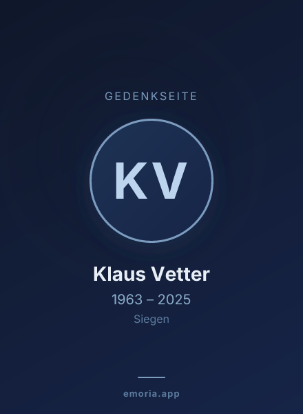 Gedenkportrait von Klaus Vetter