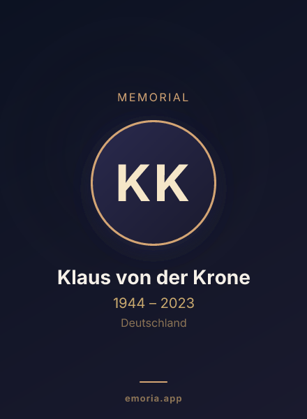 Memorial portrait of Klaus von der Krone