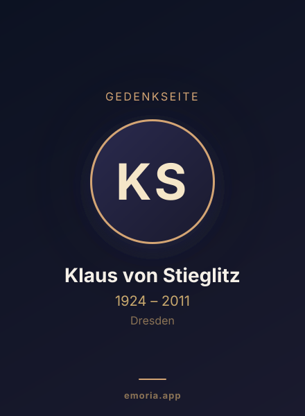 Gedenkportrait von Klaus von Stieglitz