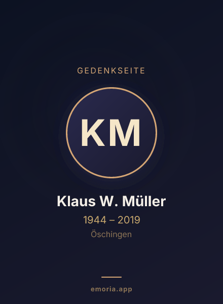 Gedenkportrait von Klaus W. Müller