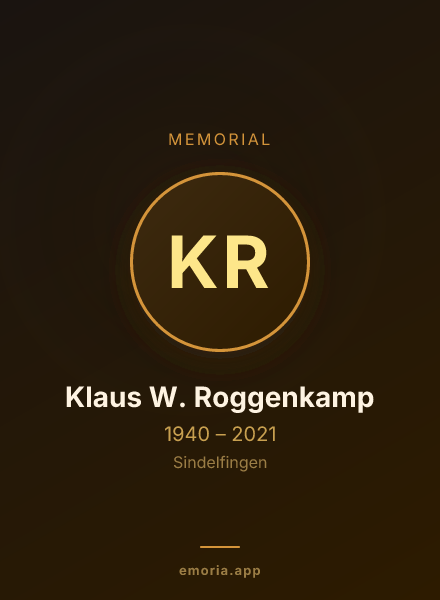 Memorial portrait of Klaus W. Roggenkamp