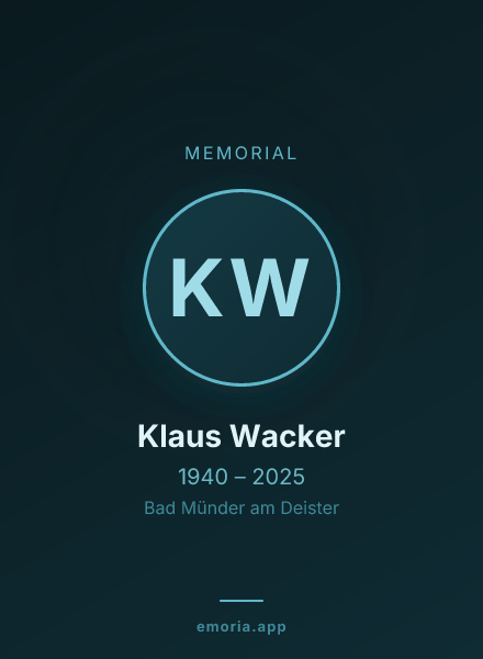 Memorial portrait of Klaus Wacker