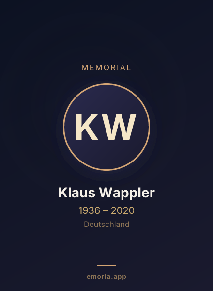 Memorial portrait of Klaus Wappler