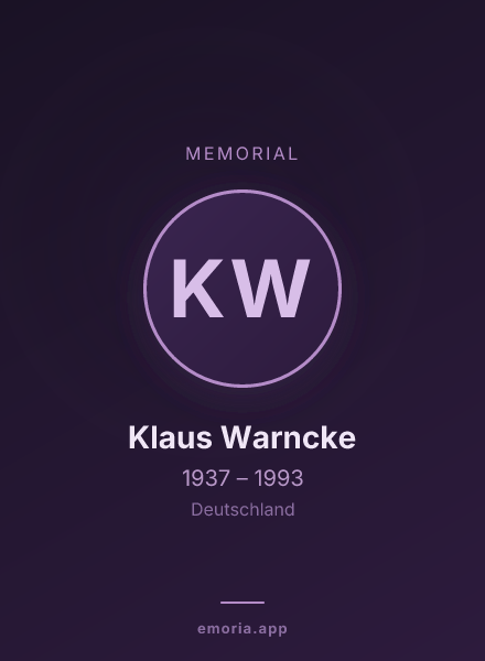 Memorial portrait of Klaus Warncke