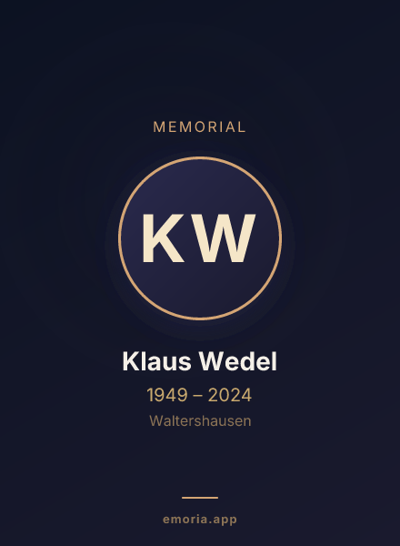 Memorial portrait of Klaus Wedel