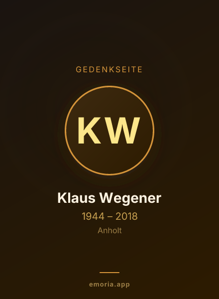 Gedenkportrait von Klaus Wegener