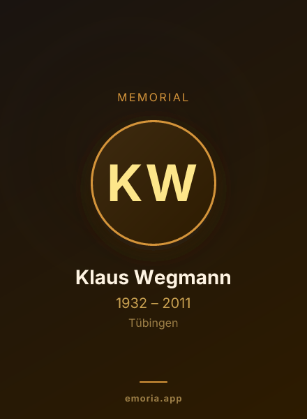 Memorial portrait of Klaus Wegmann