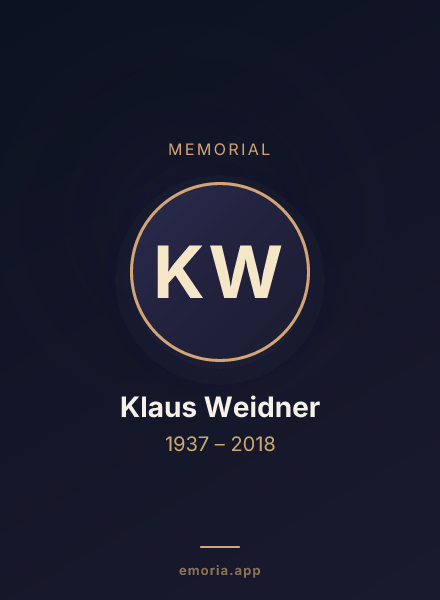 Memorial portrait of Klaus Weidner