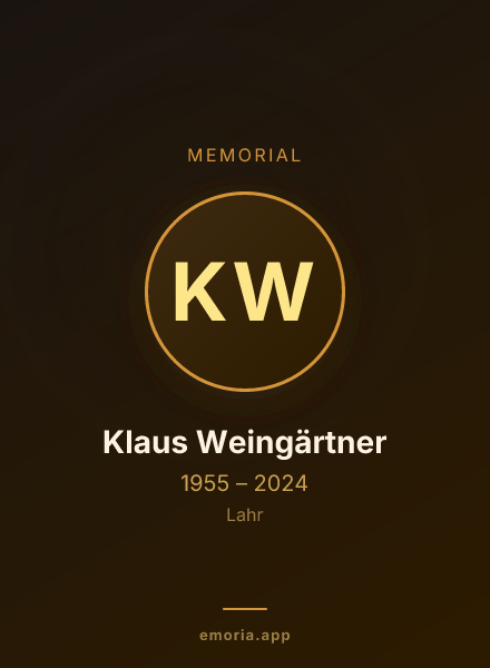 Memorial portrait of Klaus Weingärtner