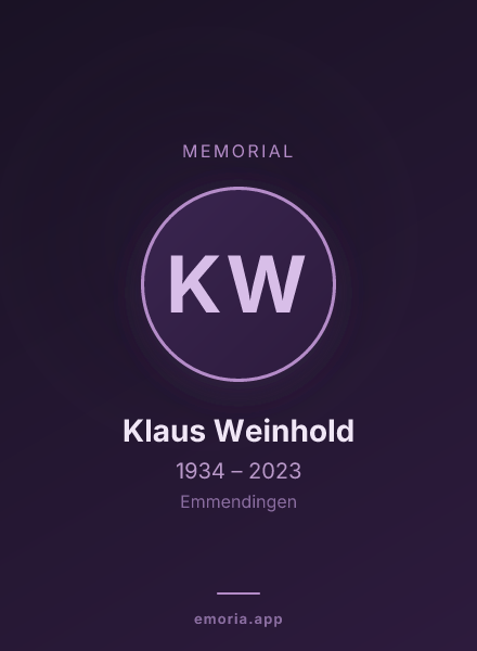 Memorial portrait of Klaus Weinhold